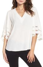 Women's Chelsea28 Illusion Sleeve Top, Size - Ivory