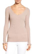 Women's Chelsea28 Ribbed V-neck Sweater - Beige