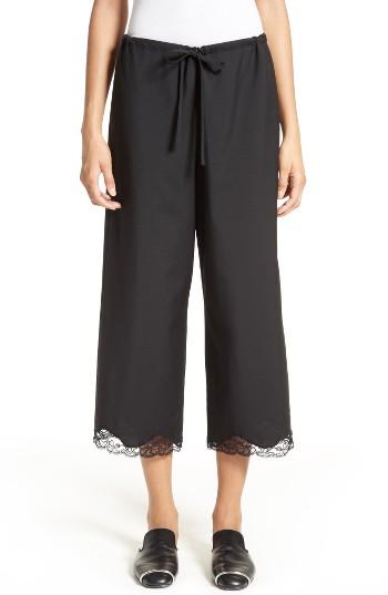 Women's Alexander Wang Lace Trim Crop Wide Leg Pants