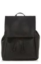 Topshop Brent Faux Leather Backpack - Black