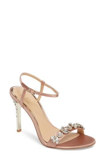 Women's Jewel Badgley Mischka Tex Ankle Strap Sandal .5 M - Pink
