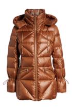 Women's Kensie Cinched Sleeve Puffer Jacket - Brown