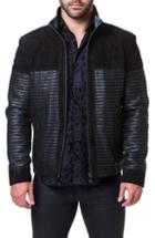 Men's Maceoo Mosaic Leather & Suede Jacket (s) - Black