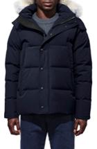 Men's Canada Goose Wyndham Slim Fit Genuine Coyote Fur Trim Down Jacket, Size - Blue