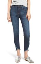 Women's Vigoss Asymmetrical Fray Hem Skinny Jeans - Blue