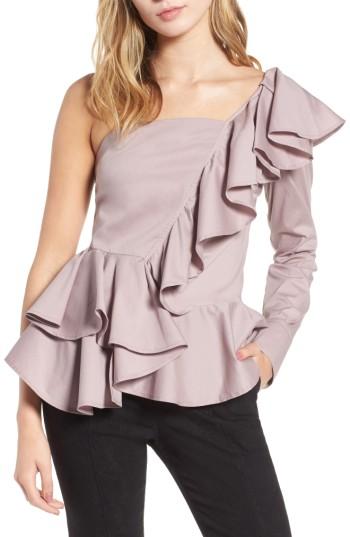 Women's Leith Ruffle One-shoulder Blouse - Purple