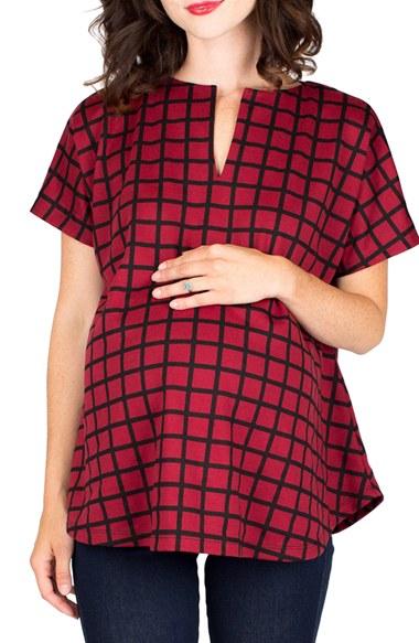 Women's Nom Maternity Gigi Ponte Maternity Top - Red