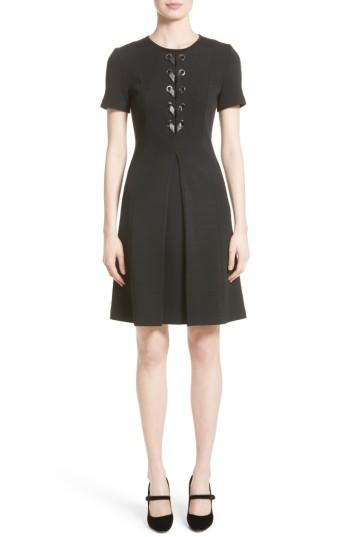 Women's St. John Collection Lace-up Milano Knit Dress - Black