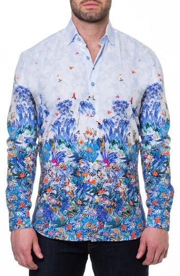 Men's Maceoo Luxor Amazon Slim Fit Print Sport Shirt (s) - Blue
