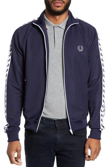 Men's Fred Perry Laurel Tape Track Jacket - Blue