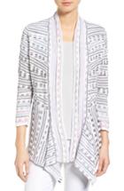 Women's Nic+zoe Maze Meadows Stripe Cardigan - White