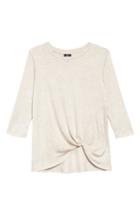 Women's Bobeau Lightweight Twist Hem Top, Size - Beige