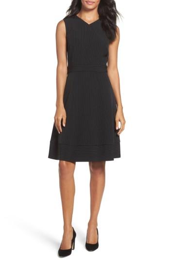 Women's Tahari Pinstripe Fit & Flare Dress