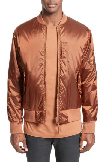 Men's Helmut Lang Reversible Bomber Jacket - Orange