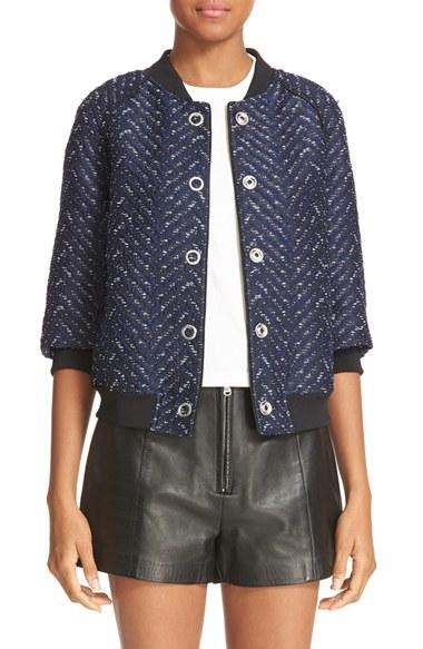 Women's 3.1 Phillip Lim Chevron Cloque Bomber