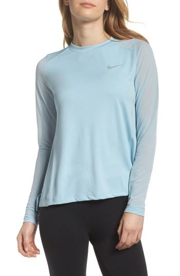 Women's Nike Miler Dry Long Sleeve Tee - Blue