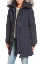 Women's Canada Goose 'lorette' Hooded Down Parka With Genuine Coyote Fur Trim, Size (000-00) - Black
