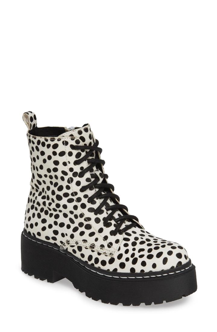 Women's Jeffrey Campbell District-f Genuine Calf Hair Platform Boot M - White