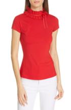 Women's Ted Baker London Ruffle Neck Fitted Tee - Red