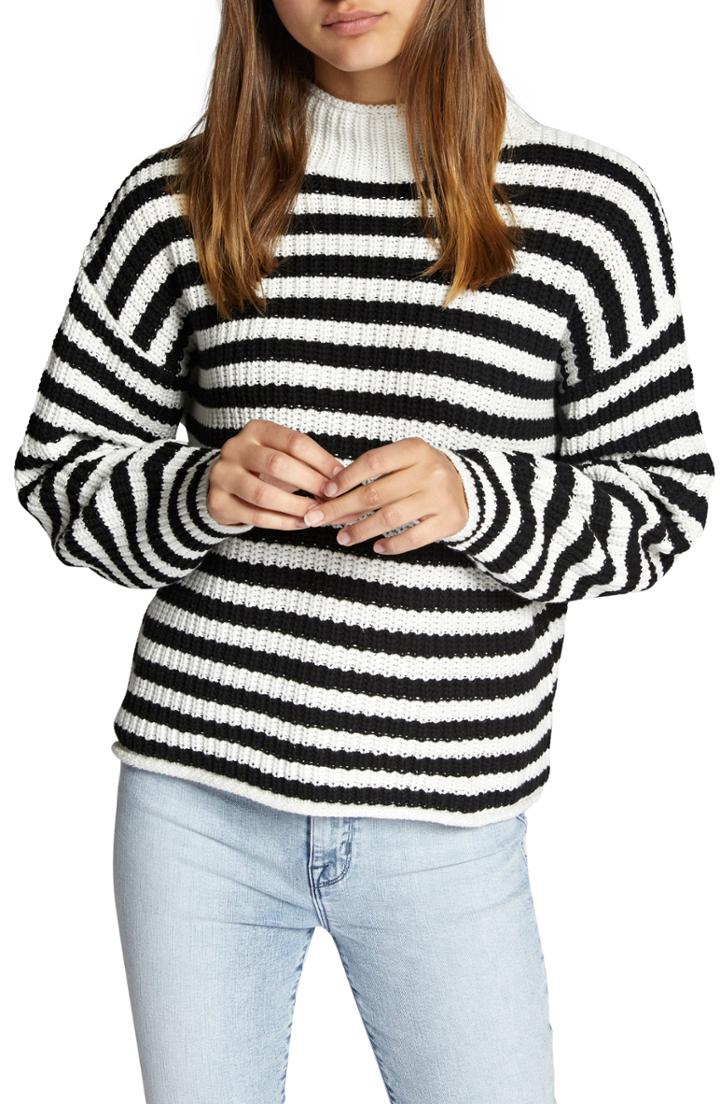 Women's Sanctuary Idris Mock Neck Sweater - Black