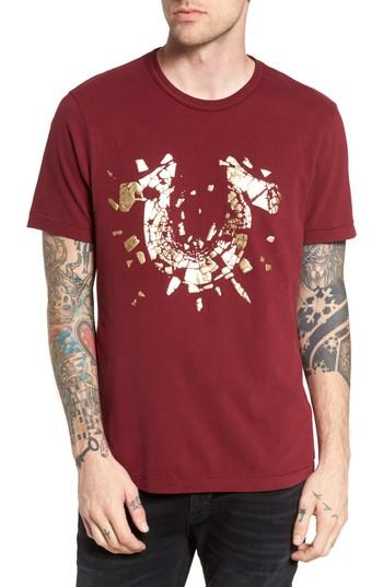 Men's True Religion Brand Jeans Metallic Logo T-shirt - Red