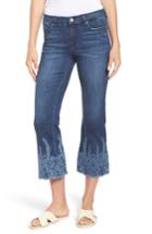 Women's Liverpool Coco Embroidered Hem Crop Jeans - Blue
