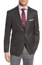 Men's Jb Britches Classic Fit Check Wool Sport Coat R - Brown