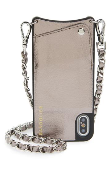 Bandolier Lucy Faux Leather Iphone X/xs Crossbody Case - Metallic