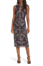 Women's Pisarro Nights Sequin Lace Sheath Dress - Burgundy