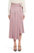 Women's Fendi Pleated Satin Skirt Us / 38 It - Pink