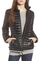 Women's Marc New York Stripe Trim Packable Jacket - Black