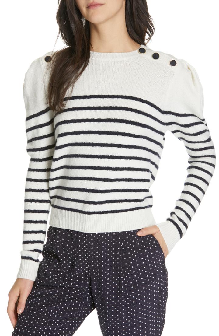 Women's Joie Ruthine Stripe Sweater - White