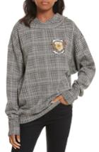 Women's Tracy Reese Embellished Plaid Hoodie - Black