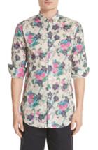 Men's Burberry London Strenton Floral Print Shirt - Beige
