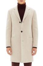 Men's Theory Steinway Regular Fit Felted Wool & Cashmere Coat - Beige