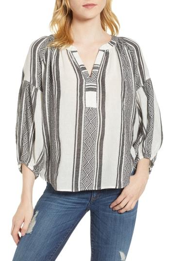 Women's Velvet By Graham & Spencer Jacquard Stripe Peasant Blouse