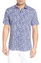 Men's Bugatchi Shaped Fit Paisley Dot Sport Shirt