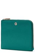 Dagne Dover Small Elle Leather Clutch - Blue/green