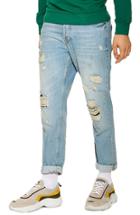 Men's Topman Original Fit Ripped Jeans X 32 - Blue