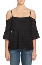 Women's 1.state Cold Shoulder Ruffle Top, Size - Black