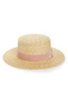 Women's Lack Of Color Pink Velour Straw Hat - Brown