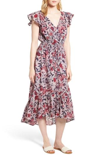 Women's Lucky Brand Floral Print Flounce Dress - Purple