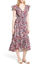 Women's Lucky Brand Floral Print Flounce Dress - Purple