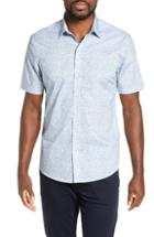 Men's Zachary Prell Edwards Regular Fit Print Sport Shirt - Blue