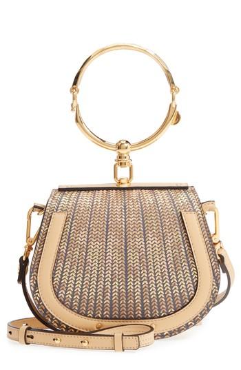 Chloe Small Nile Sequin Leather Bracelet Crossbody Bag - Metallic