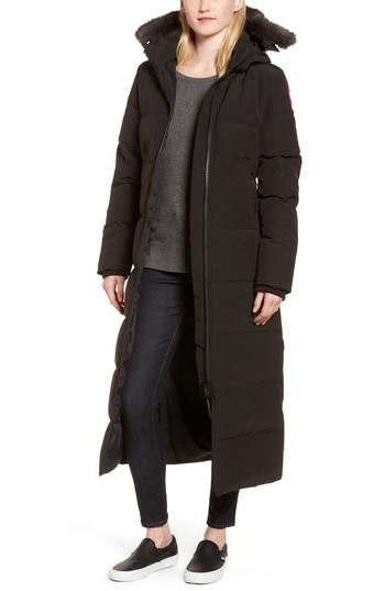 Women's Canada Goose 'mystique' Regular Fit Down Parka With Genuine Coyote Fur Trim (2-4) - Green