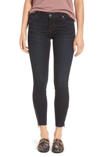 Women's Kut From The Kloth Connie Skinny Ankle Zip Hem Jeans - Blue