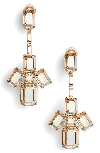 Women's Oscar De La Renta Tendril Crystal Drop Earrings