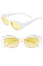 Women's Circus By Sam Edelman 68mm Oval Sunglasses - White/ Yellow Lens