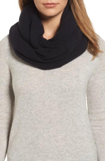 Women's Halogen Cashmere Infinity Scarf, Size - Black